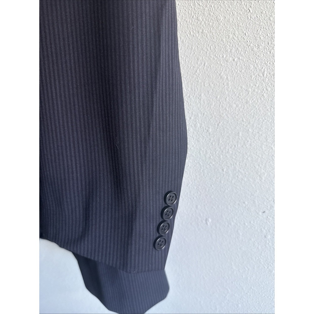 Canali Dark Navy Pinstripe 100% Wool Suit Coat 54 L Business Italy‎ - Picture 2 of 7